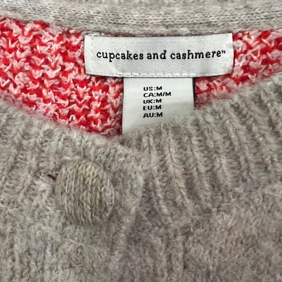 NWT Cupcakes and Cashmere Holiday Candy Cane Cardigan Sweater US Size MEDUM - Picture 4 of 5